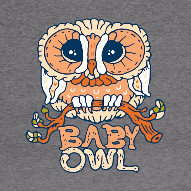 Baby owl with typography by nokhookdesign